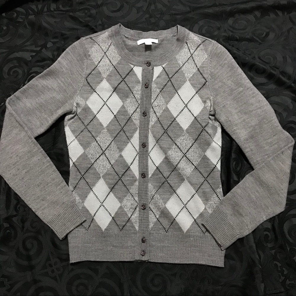 NY&Co Argyle Cardigan
